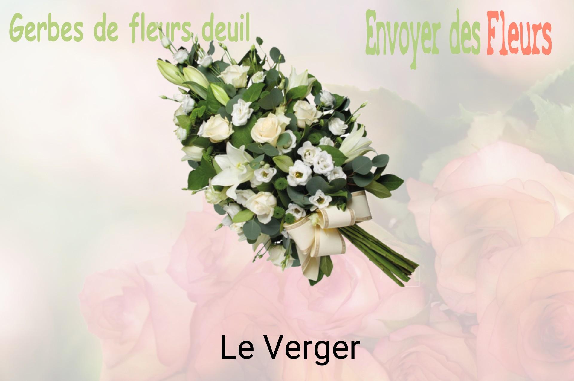 Gerbe de fleurs de deuil livrée à Le Verger